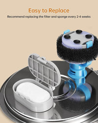 Cat Water Fountain Filter, Filters Replacement for 108Oz/3.2L&67Oz/2L&135Oz/4L Stainless Steel Pet Water Drinking Fountain, Dog Indoor Water Dispenser Fountain Carbon Filter, 12 Filters & 12 Sponges