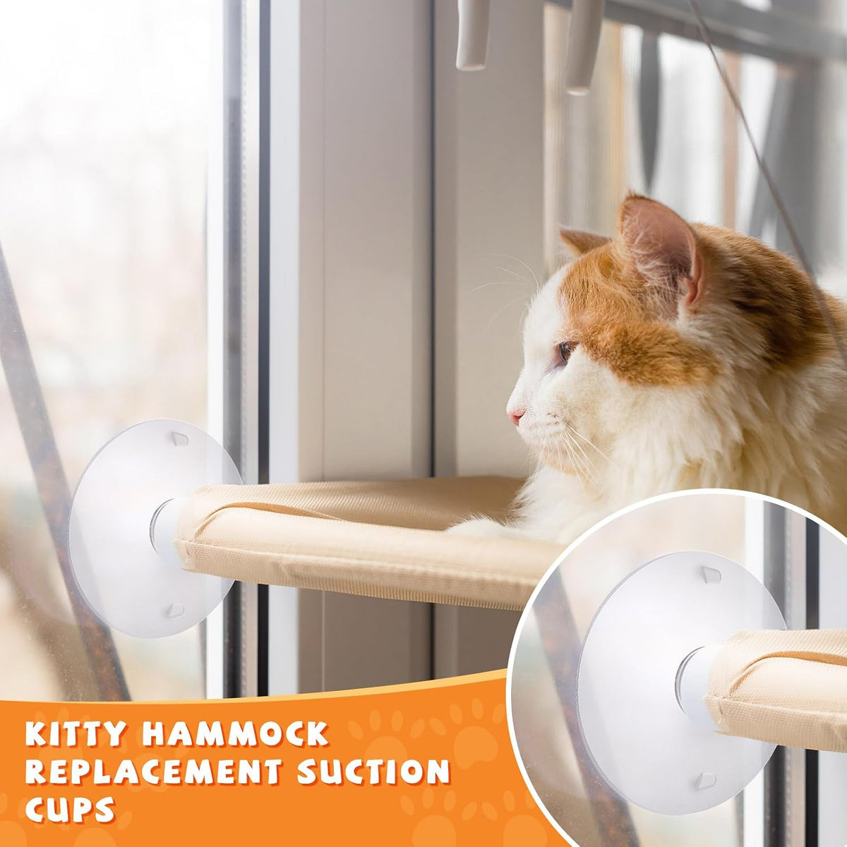 4 Pieces Cat Window Perch Suction Cup Powerful Window Bed Seat - 8 - image 3
