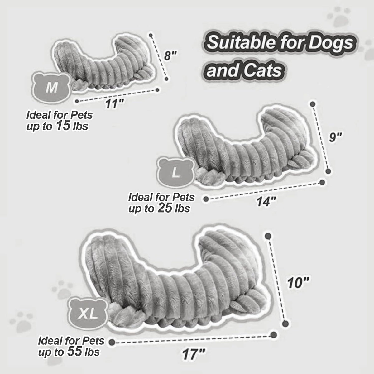 Dog Calming Pillow, Soft and Neck-Friendly - Large ( 14" × 9" ) / Gray - image 2