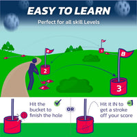 BucketGolf 6 hole backyard golf game bundle with clubs and carry bag - view 11