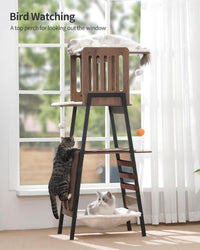 Modern Cat Tree, Big Hammock - Greige - image 4