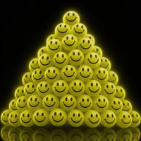 ArtCreativity Glow in the Dark Orange Smiley Face Bouncing Balls - Yellow