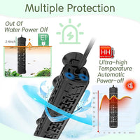 AQQA Fish Tank Heater,Aquarium Heater 50W 150W 250W 400W 500W 800W for 3-220 Gal,Set Temperature 59℉-93℉ Temperature Accuracy,Out of Water or High Temperature Automatic Power Off (400W to 50-100 gal)