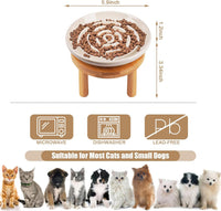 Elevated Slow Feeder Cat Bowls - apricot / elevated slow feeder with stand - image 3