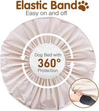 Dog Bed Covers Replacement Washable for Round & Donut Dog Bed 100% - Beige-45" x 45" x 11" - image 2
