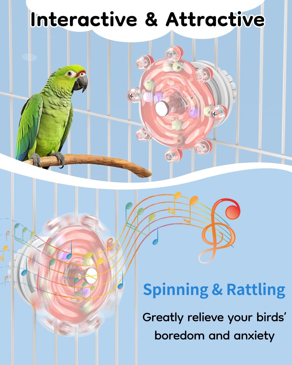 Pawfly 2 Pcs Bird Toys for Parakeets - 1 PC / Red - image 4