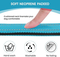 Reflective Dog Collar Padded with Soft Neoprene Breathable Quick Release Basic Dog Collars for Medium Dogs Sky Blue Boy