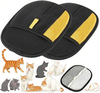 Pet Hair Removal Glove - Electrostatic Reusable Grooming Gloves for Cats & Dogs, Professional Cleaning Mitt with Hair Remover Tool (2 Pack)