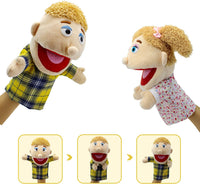 Family Hand Puppets,Puppets for Kids Role Paly Family Members 13.4 INCH Multi-Ethnic Puppets Plush - Big F-boy - image 4