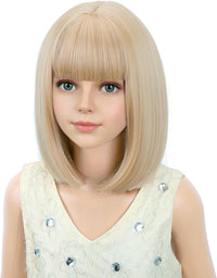 PATTNIUM kids short chocolate brown bob wig with bangs - view 30