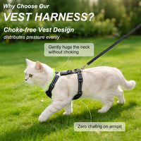 Cat Harness and Leash Set, Escape Proof and Adjustable - Black / S (Chest: 11 - 16") - image 2