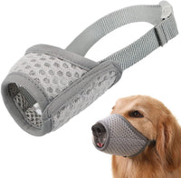 Dog Muzzle, Puppy Soft Mesh Muzzles for Grooming Biting Chewing – Essentials for Dogs - Grey / XL-(Snout 9½”-10¼”)