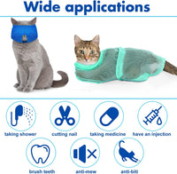 9 Pcs Cat Bathing Bag Set Cat Shower Bag - Blue, Turquoise - image 2