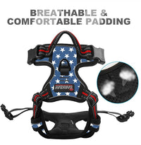 BARKBAY No Pull Dog Harness Front Clip Heavy Duty Reflective Easy Control Handle for Large Dog Walking(Star,M)