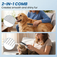 Dog Grooming Rake 4-in-1 Kit, Deshedding Undercoat Rake - Grey Kit 4PCS - image 3