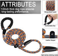 Dog Leash, 6 FT Heavy Duty Dog Leashes with Comfortable Padded Handle,Black – Essentials for Dogs - Grey Orange / 6 Feet x 1/2 Inch - image 2
