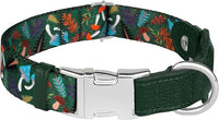 AirTag Dog Collar for Small Medium Large Breed - Adjustable Cute Pattern Dog Collar with Airtag Holder - Soft Leather Tracker GPS Apple Air Tag Pet Collars (Medium, 14"-18" Neck Fit, Mushroom)