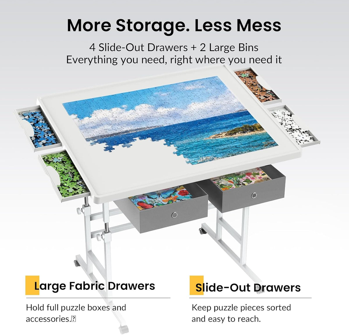 ALL4JIG 1500 Piece Light-Weight Adjustable Tilting Plastic Jigsaw - White / Medium-1500pcs - image 4