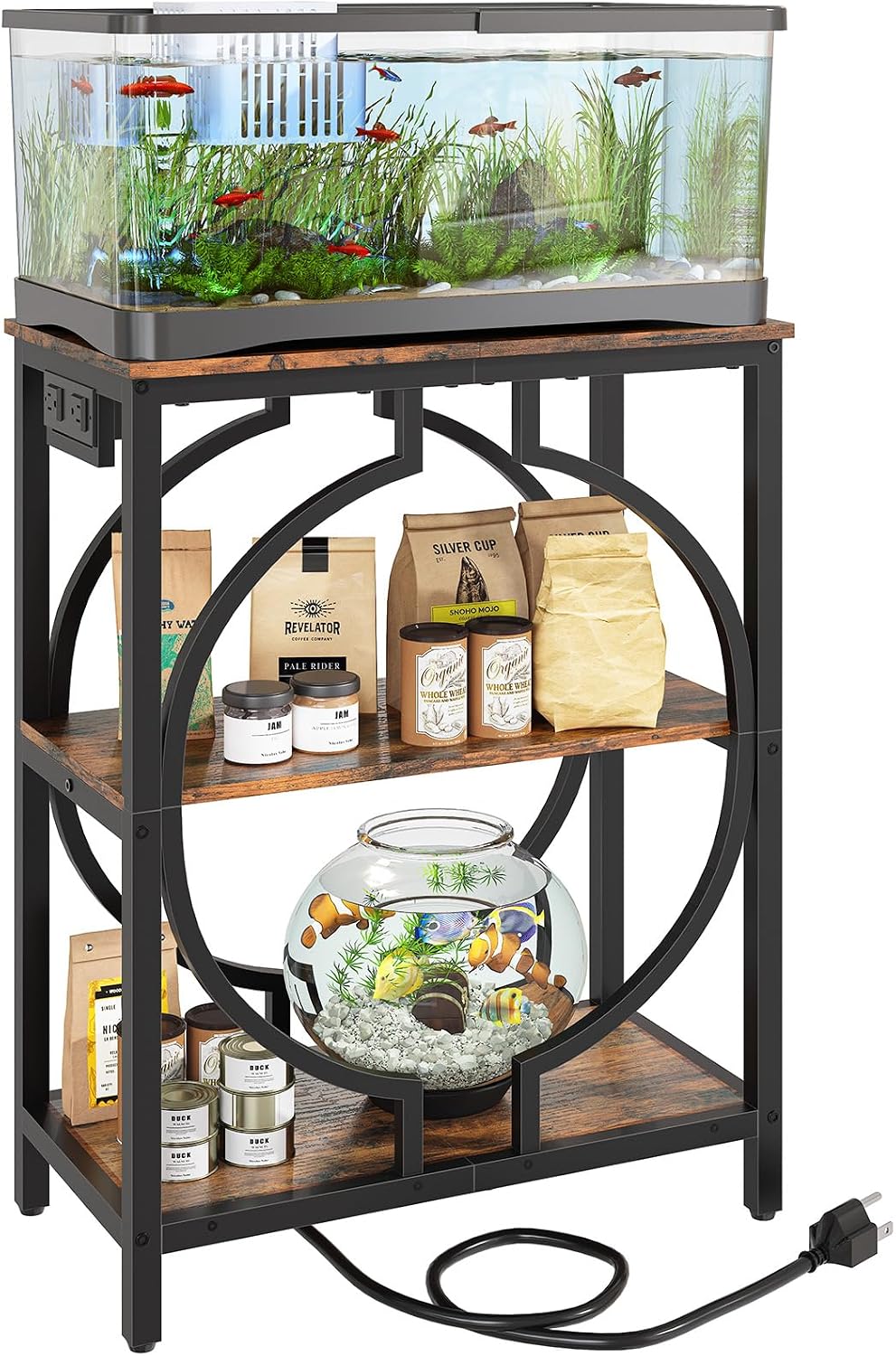 10 Gallon Aquarium Stand with Power Outlet