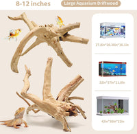 WDEFUN 3 PCS Natural Driftwood for Aquarium Decor Fish Tank - Spiderwood （11-14 inch pack of 2） - image 2