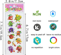 24 Sheets 3D Puffy Stickers for Toddlers Kids Boys Girls – Fun for Kids & Family - Fruit - image 3