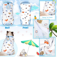 Kacctyen 6-piece cat recovery suit set in fruits print, medium, 100% cotton - view 3