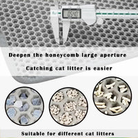 Cat Litter Mat, Honeycomb Double Layer Litter Trapping Mat – Daily Care for Cats - Light Gray / 30x22 Inches - image 2