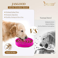 JASGOOD Slow Feeder Dogs Bowl for Large Medium Dogs - Large / Hot pink - image 2