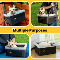 Conlun Dog Car Seat Booster, Steel Frame Anti-Collapse - Black / 2 Pack-Small Dogs under 20lbs - image 3