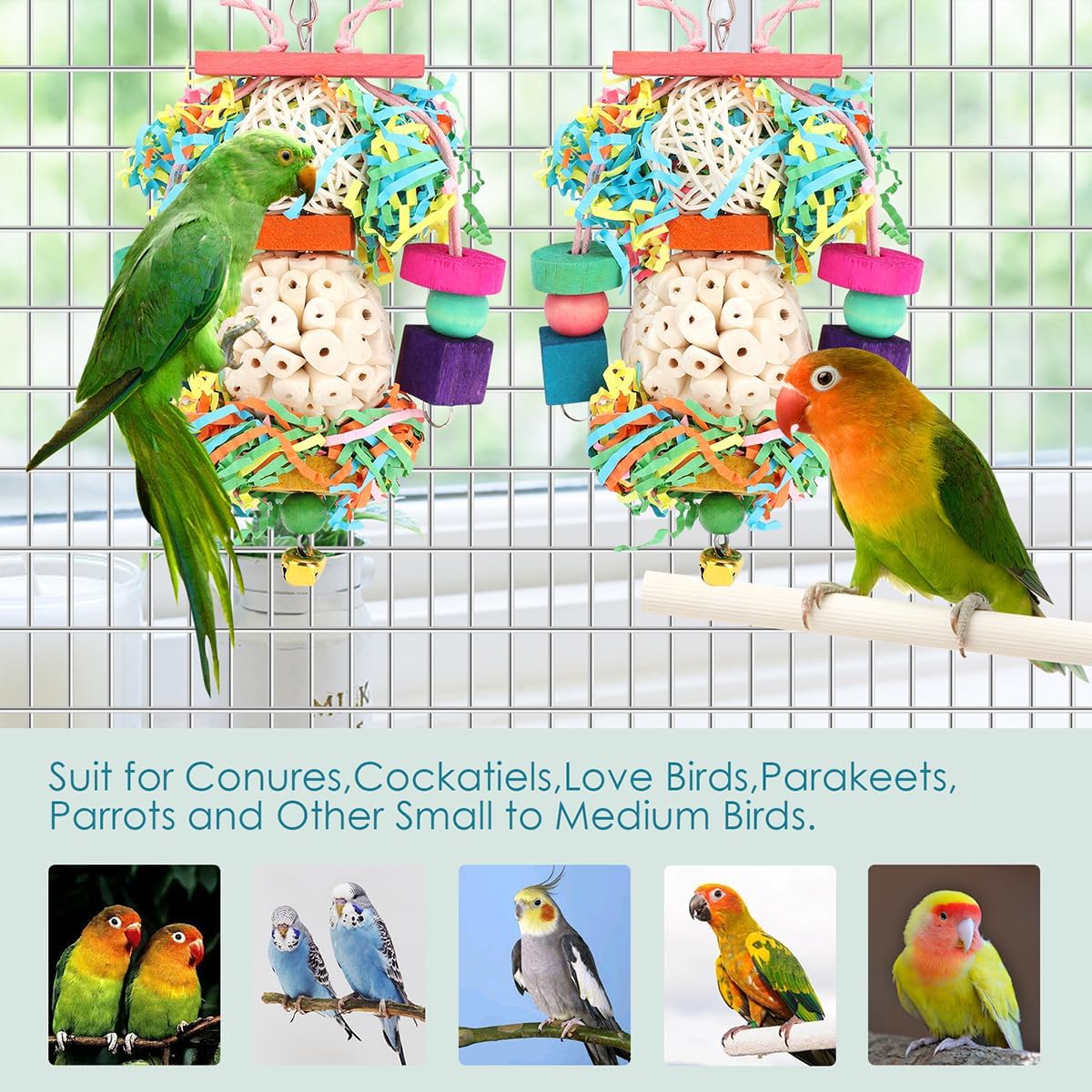 Bird Toys, Cockatiel, Conure, Love Birds, Parakeets - Medium B - image 4