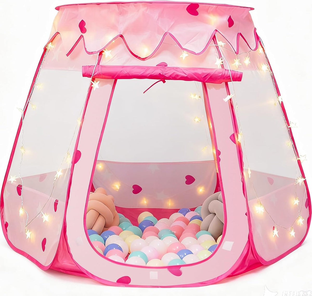 Crayline Pop Up Princess Tent with Star Light - Pink