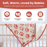 Small Pet Blanket, 100% Organic Cotton - Amber Glow/Beige - image 2