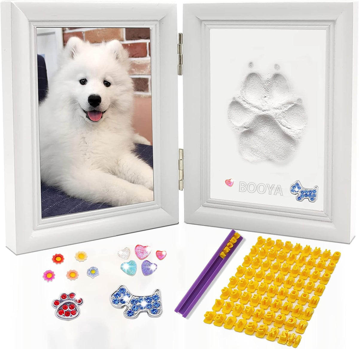 MYPAWLETS Clay Paw Print Kit for Dog Cat - Small-Medium White