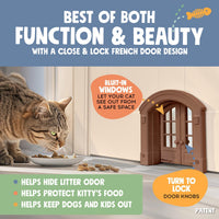 Purrfect Portal French Cat Door - Brown - image 3
