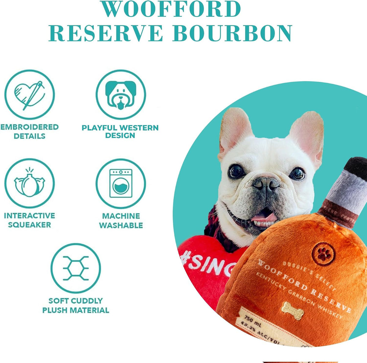 Haute Diggity Dog Woofford Reserve Bottle Plush Dog Toy - Woofford Reserve (Orange) / One Size - image 3