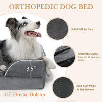 Comfort Expression Small Dog Beds Waterproof Cat Beds Orthopedic Foam Sofa Beds for Small Dogs Comfy Pet Bed with Washable Removable Cover & Non-Slip Bottom(XX-Small,Dark Grey)