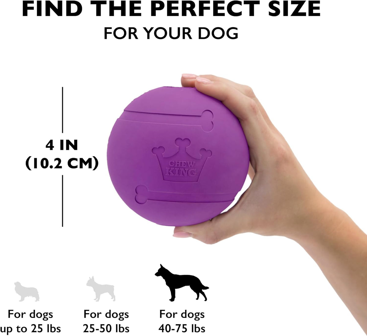 Chew King Fetch Balls Extremely Durable Natural Rubber Toy 2.5 inch - Fetch Balls - 2-Pack (4" Balls) - image 3