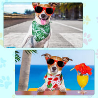 Amylove 120 Pcs Halloween Dog Bandanas Bulk Holiday Triangle Dog Pack Puppy Kerchief Bandana Adjustable Pet Scarf for Pet Cat Costume Accessories Decor(Flower)