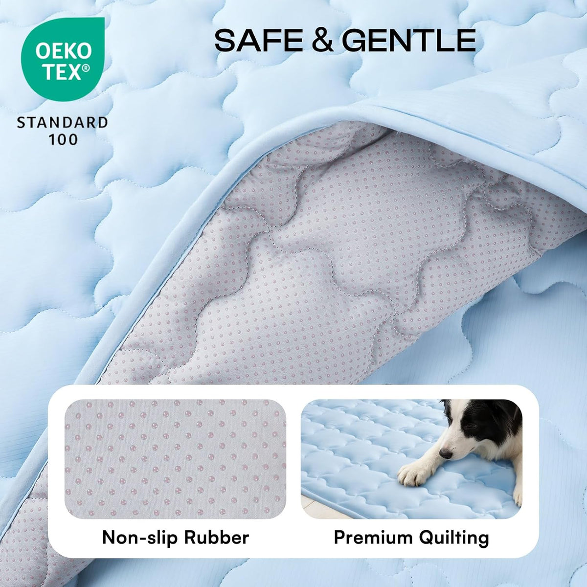 Luciphia Dog Cooling Mat, Q-MAX>0.5 Non-Slip Self-Cooling Pad for Pets – Essentials for Dogs - Light Blue / 30x40 inches - image 2