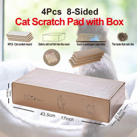 4 Packs in 1 Cat Scratch Pad with Box, Cat Scratcher Cardboard - 4 PCS - image 2