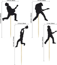 Gyufise 24Pcs Dance King Cupcake Toppers Glitter Jazz Dancers Happy - Dark Black - image 2
