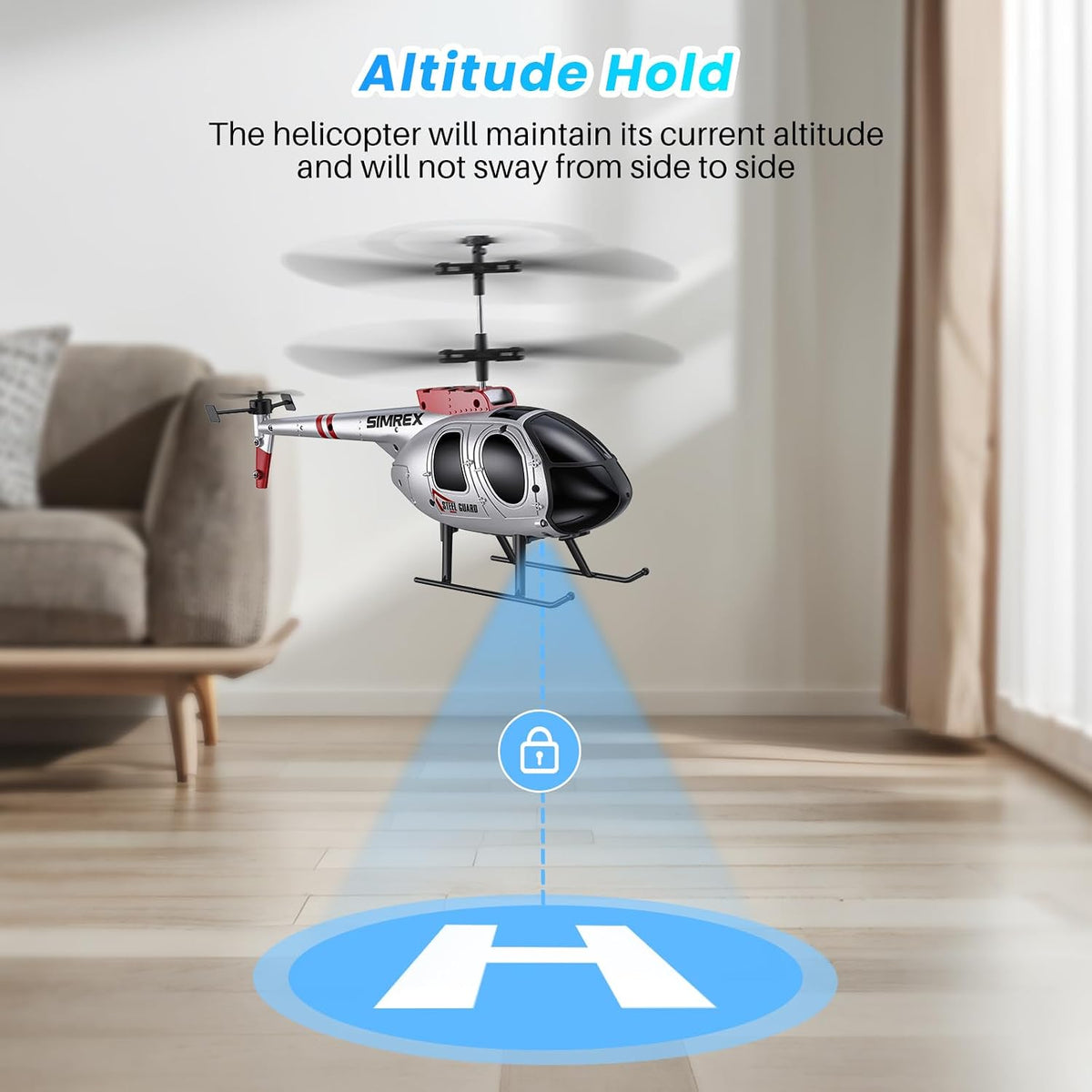 SIMREX silver RC helicopter toy for kids with remote control - view 4