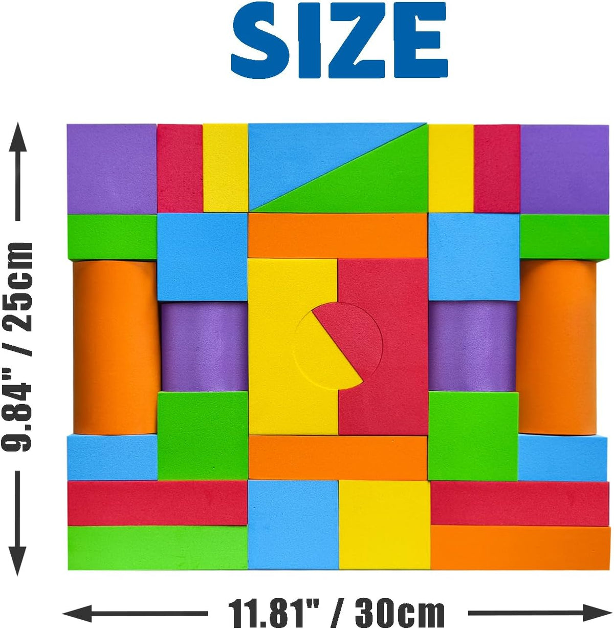 Pairez Toys 36 piece large soft foam stacking blocks for toddlers in six colors - view 8