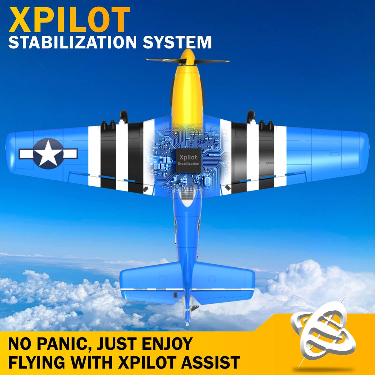 LEAMBE 4 Channel RC Plane, Ready to Fly Aerobatic Aircraft - Light Blue / Large - image 4