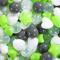 Ball Pit Balls Pack of 100 200 500 - White/Deep Gray/Light Green/Clear / 200 balls