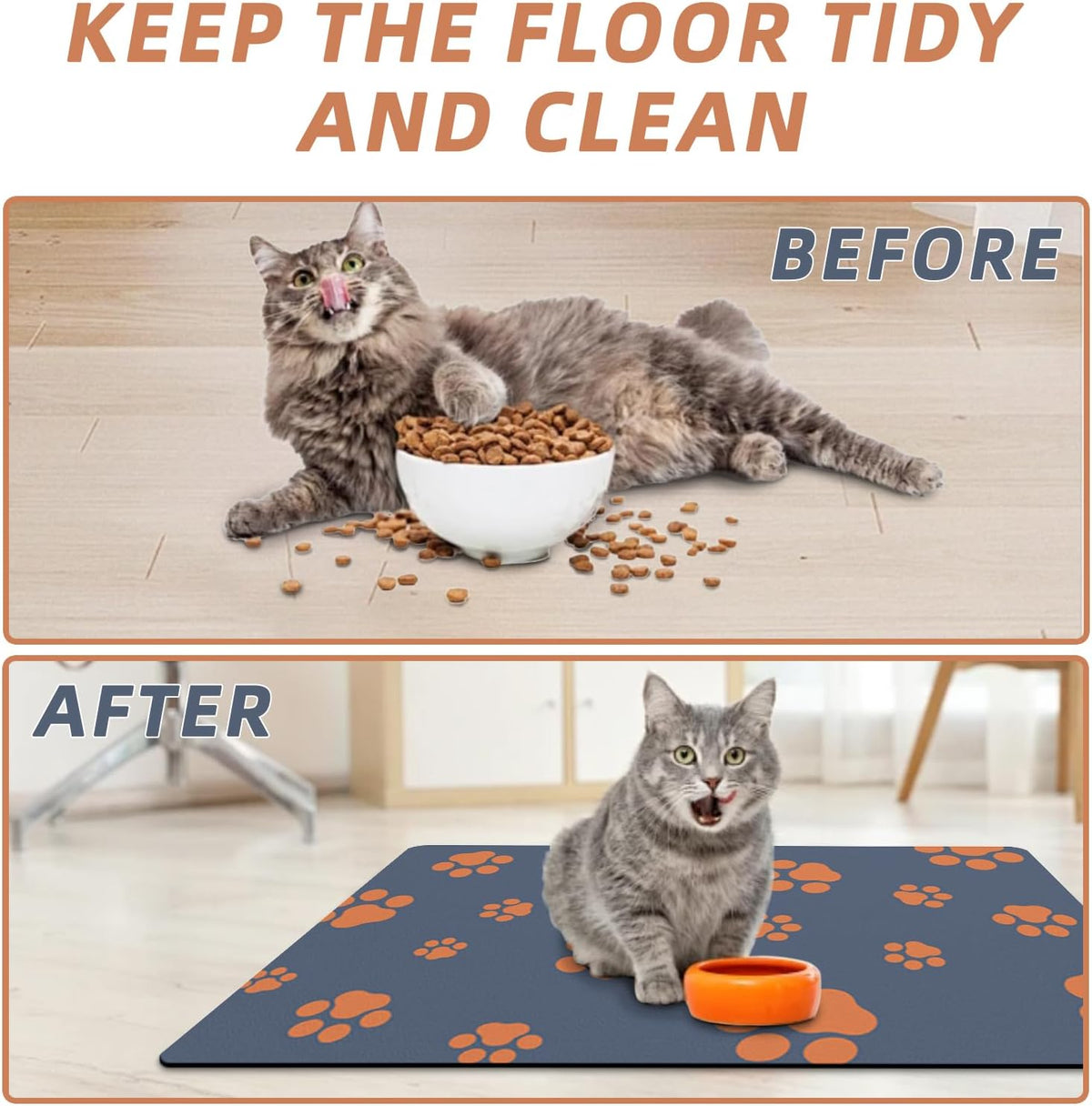 18"×30" Dog Food Mat-Absorbent Dog Mat for Food and Water - BLUE-JY / 16"L x 24"W - image 4