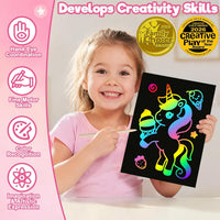 ZMLM 100Pcs Rainbow Scratch Paper Art Gifts - Pink / 7.2 x 5 inch - image 2