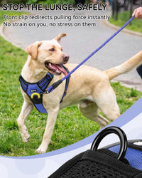 Joytale No Pull Dog Harness & Seat Belt, Easy On 3-Buckle, L - Navy Blue / Small - image 4