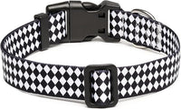 Mercano Adjustable Dog Collar - Special Design Patterns, Soft Nylon Comfortable Durable Pet Collar for Small Medium Large Dogs (S, Rhomb)
