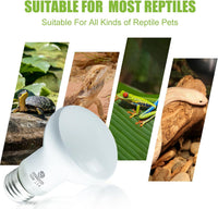 Reptile Heat Lamp Bulbs, Simulate Natural Sunlight Heat Light Bulb, 2 Pack 100W Amphibian Terrarium - Basking Bulb / 2*50 - image 3